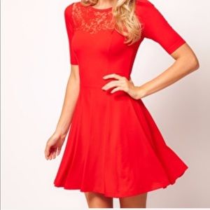 Red Lacy ASOS Dress, Size 4